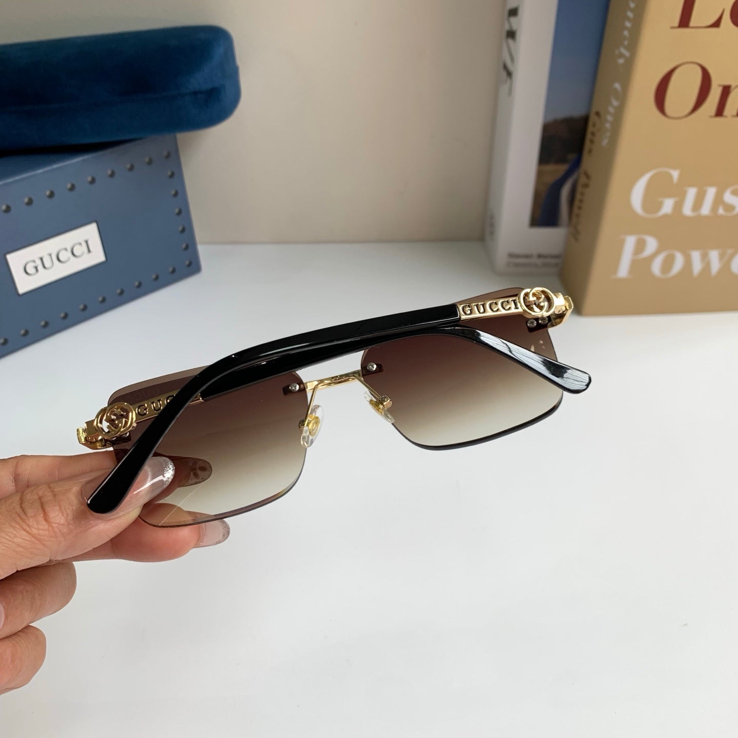 Gucci Metal Square Silver Lens Sunglasses for Men & Women - 371476 - detail image 8