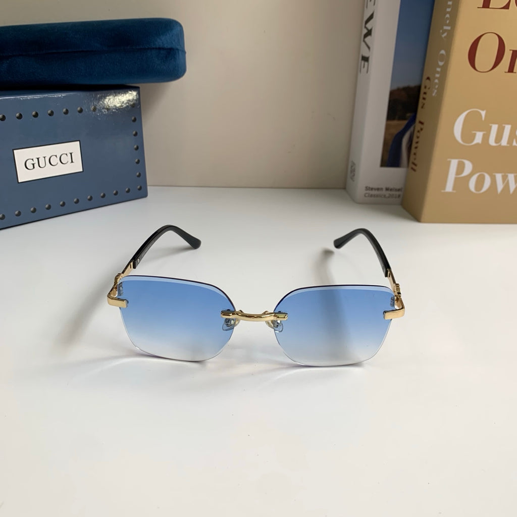 Gucci Metal Square Blue Lens Sunglasses for Men & Women - 371477 - detail image 3