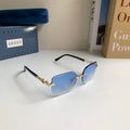 Gucci Metal Square Blue Lens Sunglasses for Men & Women - 371477