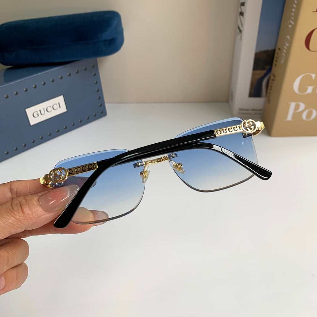 Gucci Metal Square Blue Lens Sunglasses for Men & Women - 371477 - detail image 7