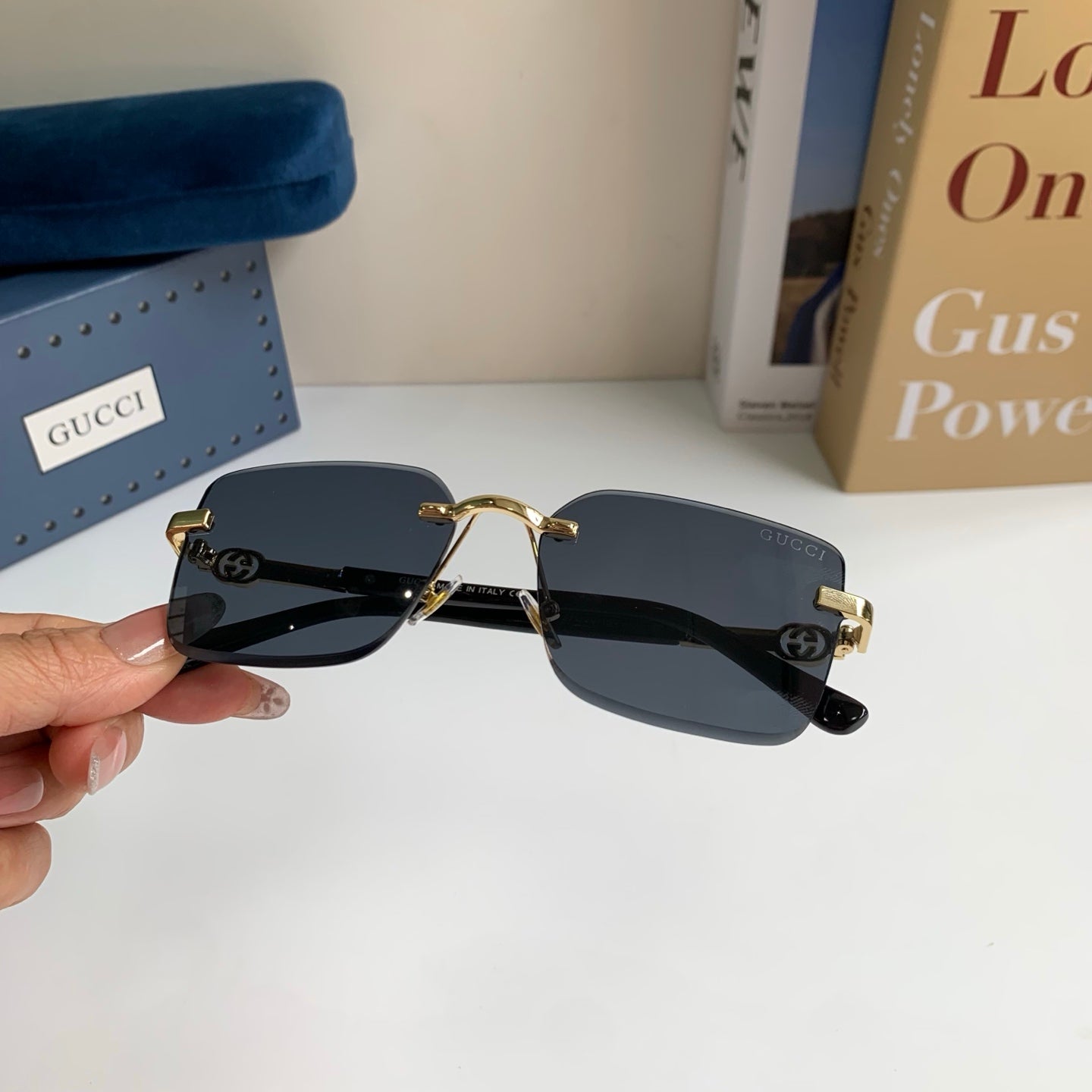 Gucci Metal Square Silver Lens Sunglasses for Men & Women - 371478 - detail image 4