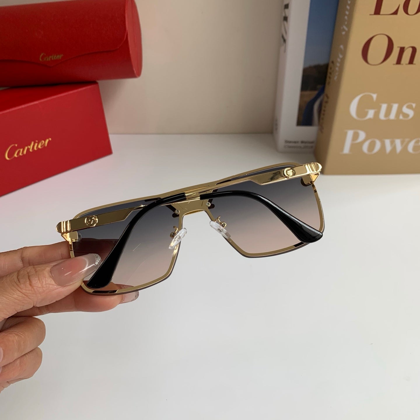 Cartier Square Silver Lens Sunglasses for Men & Women - 372206 - detail image 6