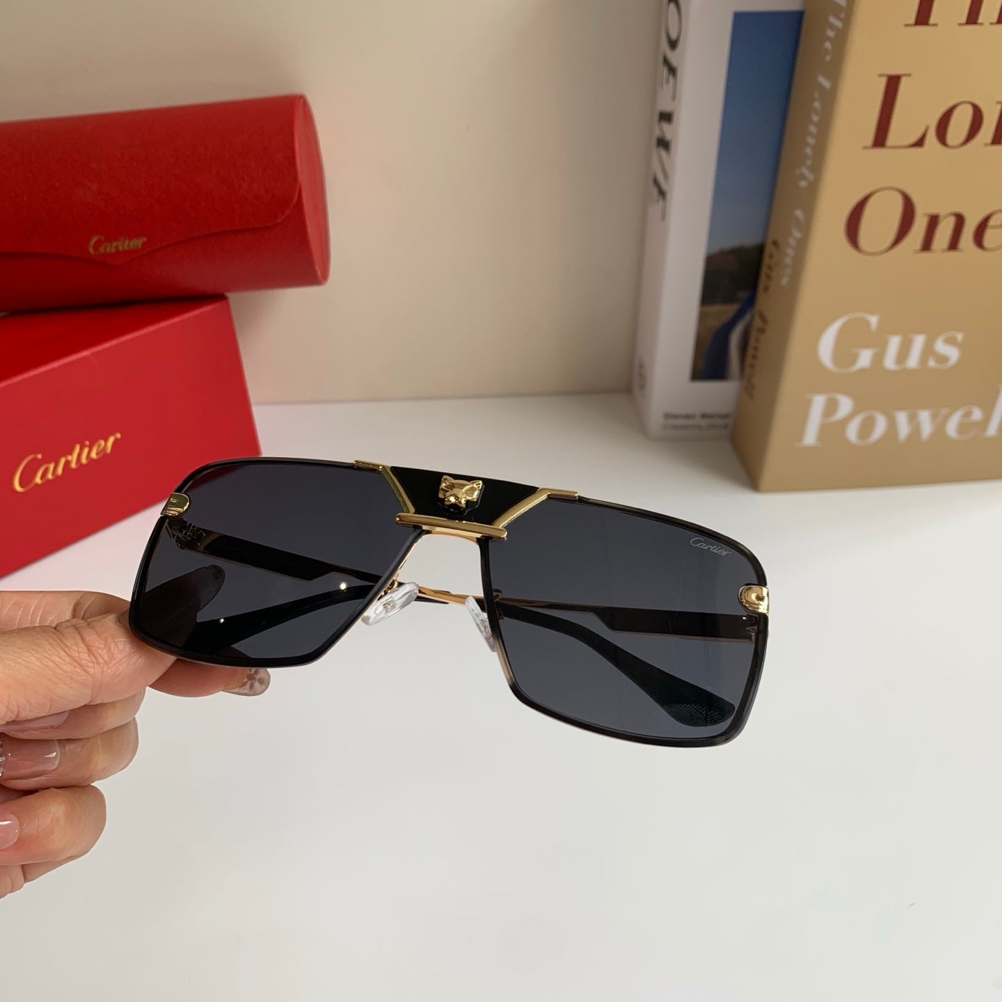 Cartier Square Silver Lens Sunglasses for Men & Women - 372207 - detail image 5