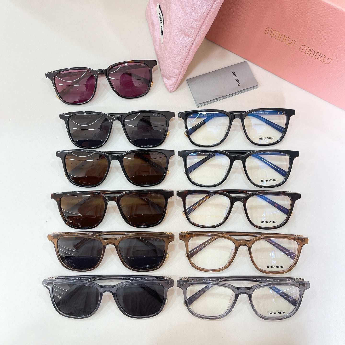 Miu Miu SMU Fashion Pink Lens Sunglasses for Men & Women