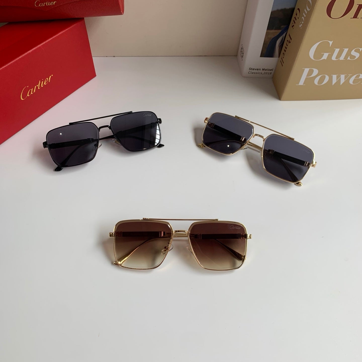 Cartier Metal Fashion Silver Lens Sunglasses for Men & Women - 132531 - detail image 9