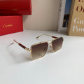 Cartier Metal Fashion Brown Lens Sunglasses for Men & Women - 382836