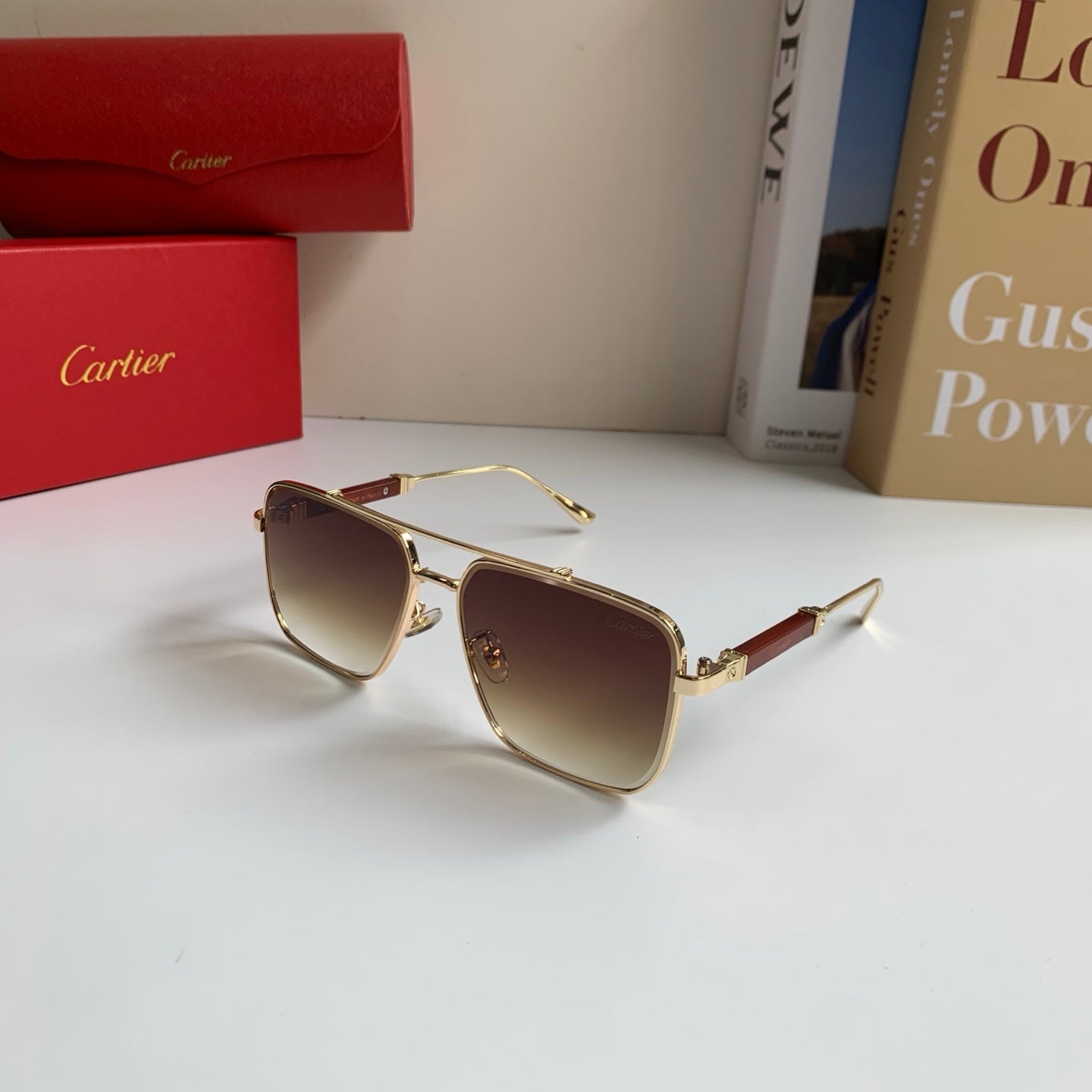 Cartier Metal Fashion Brown Lens Sunglasses for Men & Women - 465886 - detail image 2