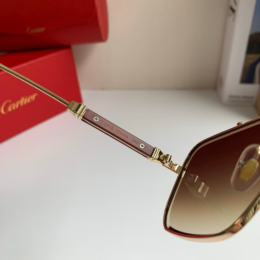 Cartier Metal Fashion Brown Lens Sunglasses for Men & Women - 132532 - detail image 7