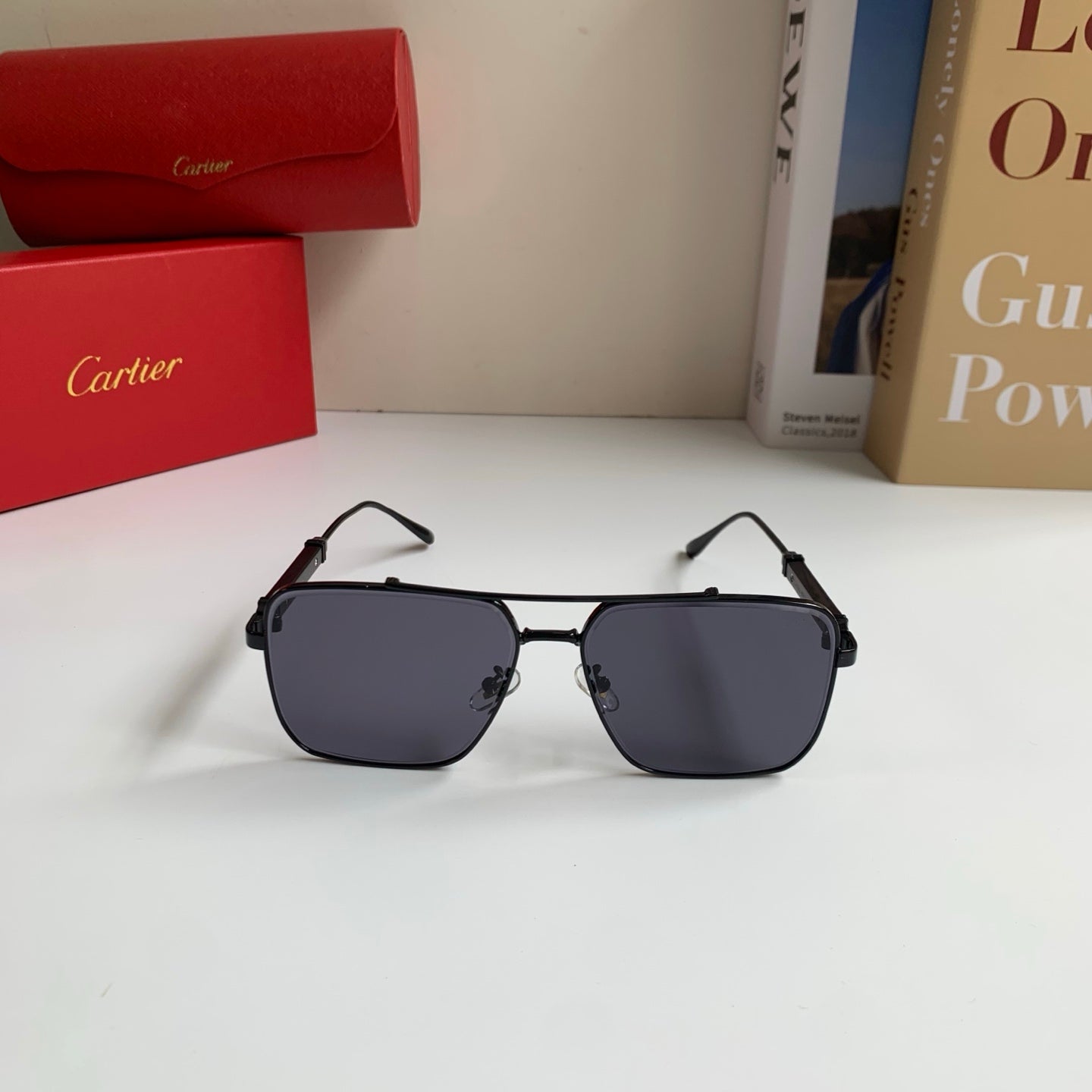 Cartier Metal Fashion Silver Lens Sunglasses for Men & Women - 382835 - detail image 5