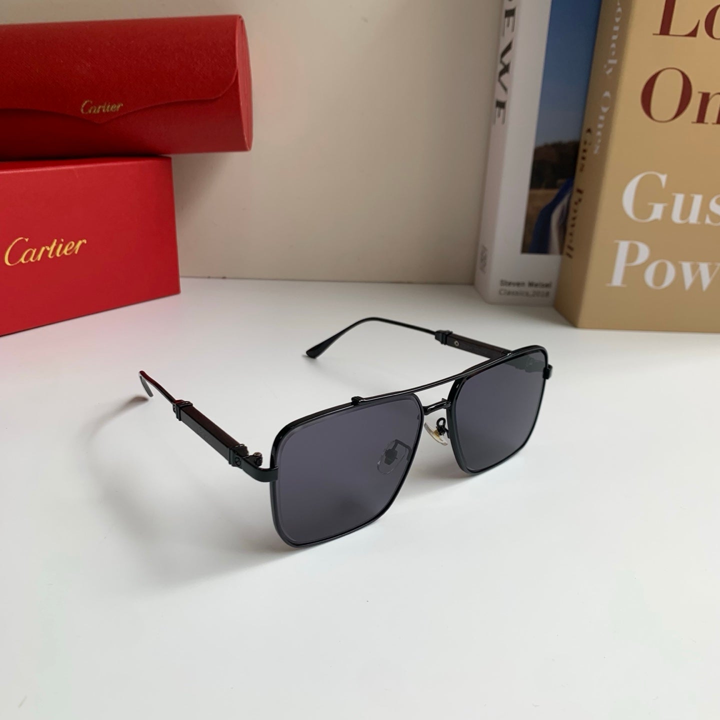 Cartier Metal Fashion Silver Lens Sunglasses for Men & Women - 382835