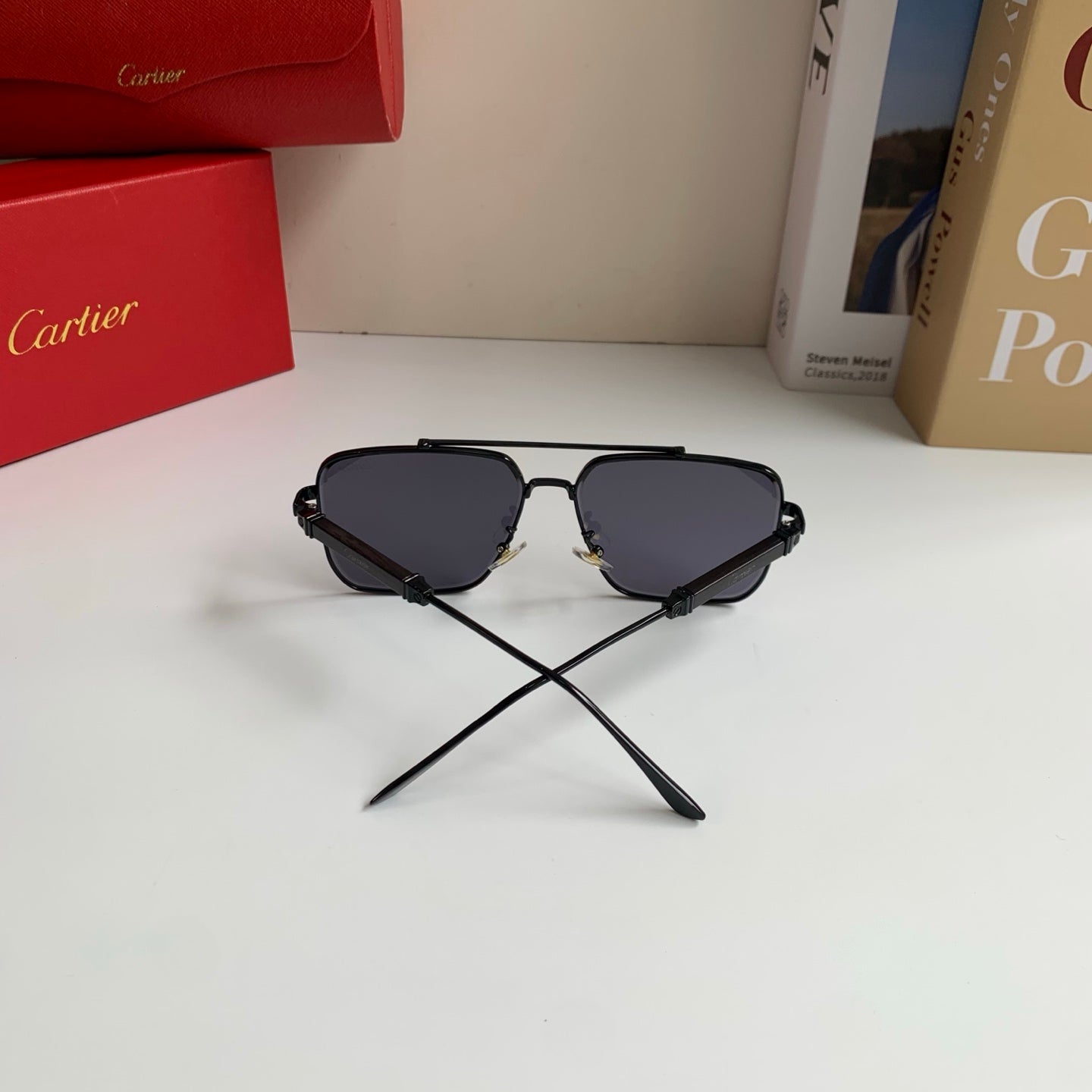 Cartier Metal Fashion Silver Lens Sunglasses for Men & Women - 382835 - detail image 8