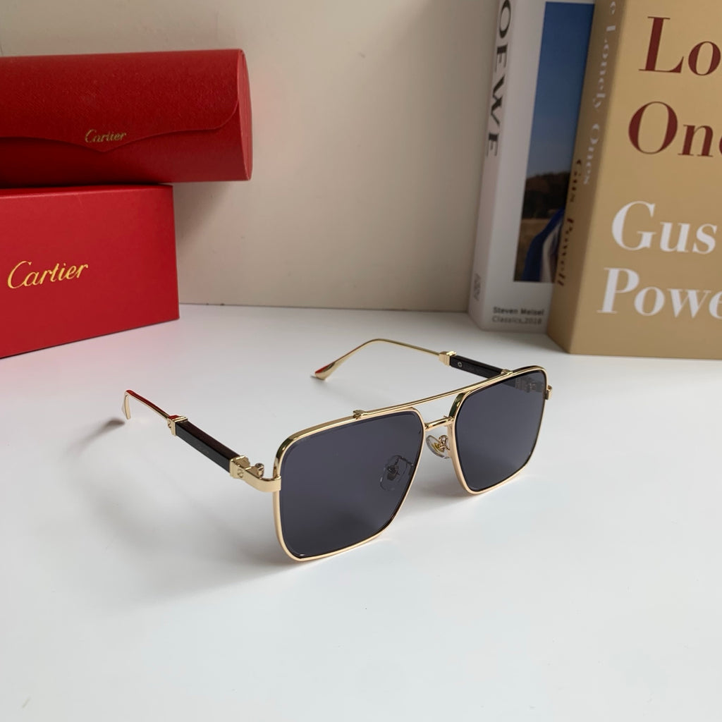 Cartier Metal Fashion Silver Lens Sunglasses for Men & Women - 382837