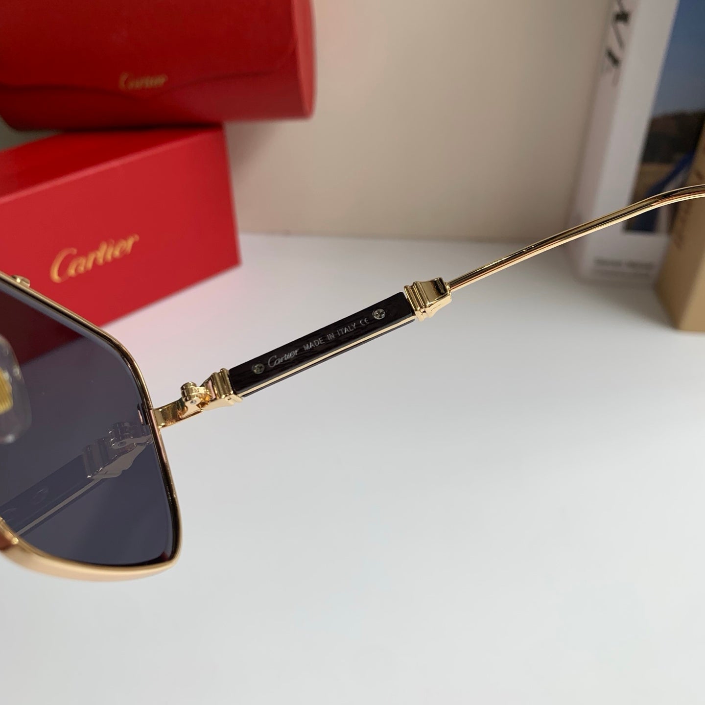 Cartier Metal Fashion Silver Lens Sunglasses for Men & Women - 382837 - detail image 7
