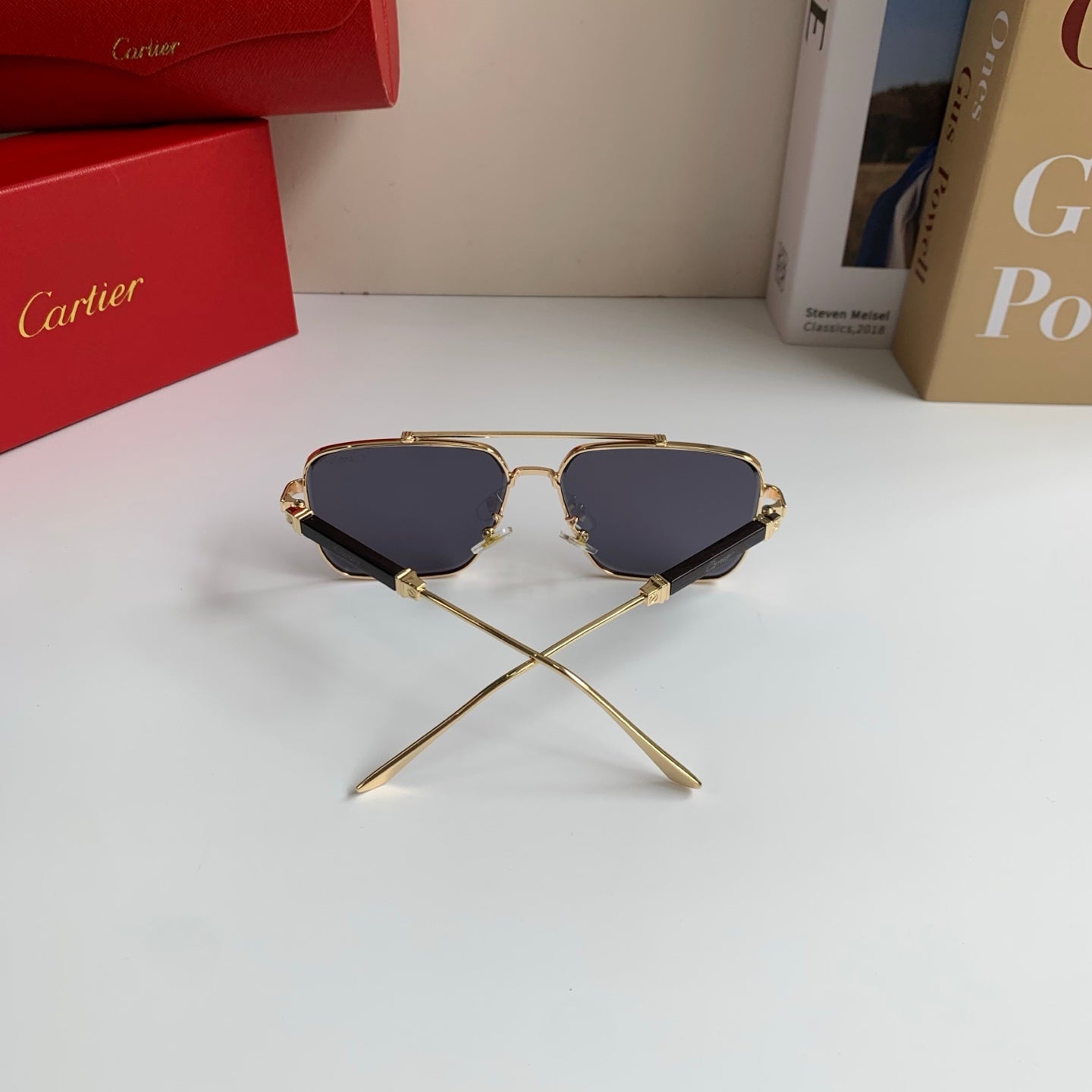 Cartier Metal Fashion Silver Lens Sunglasses for Men & Women - 382837 - detail image 6