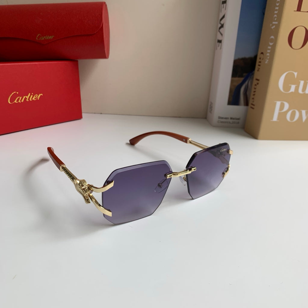 Cartier Metal Fashion Silver Lens Sunglasses for Men & Women - 132551