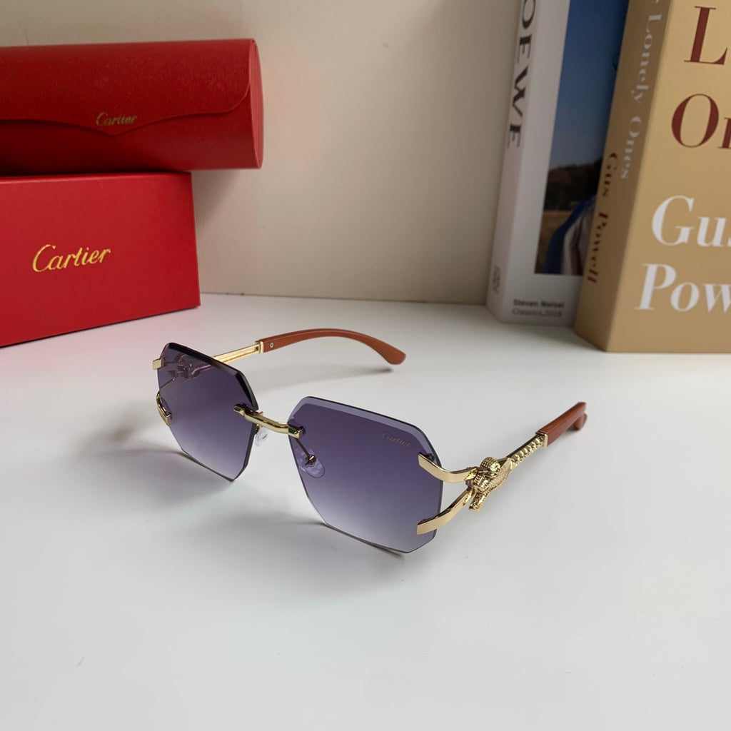Cartier Metal Fashion Silver Lens Sunglasses for Men & Women - 132551 - detail image 2