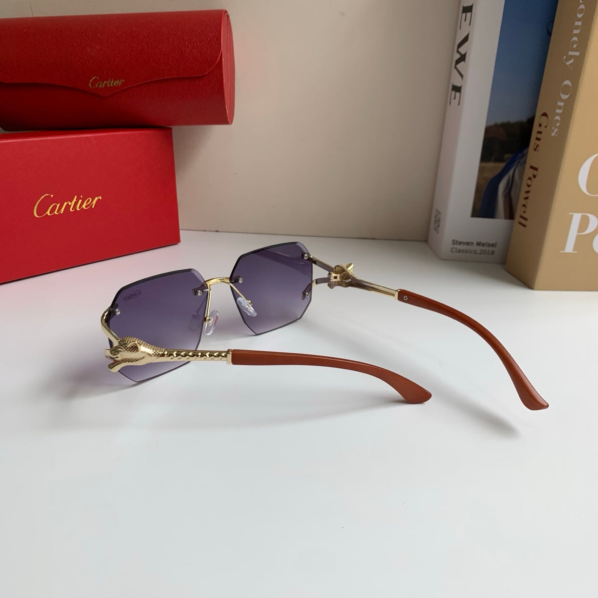 Cartier Metal Fashion Silver Lens Sunglasses for Men & Women - 465775 - detail image 6