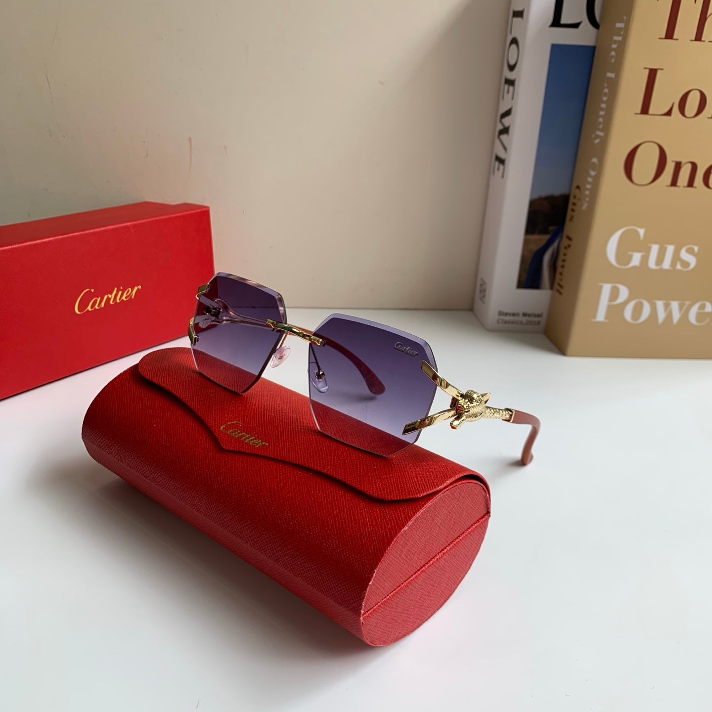 Cartier Metal Fashion Silver Lens Sunglasses for Men & Women - 382762 - detail image 5