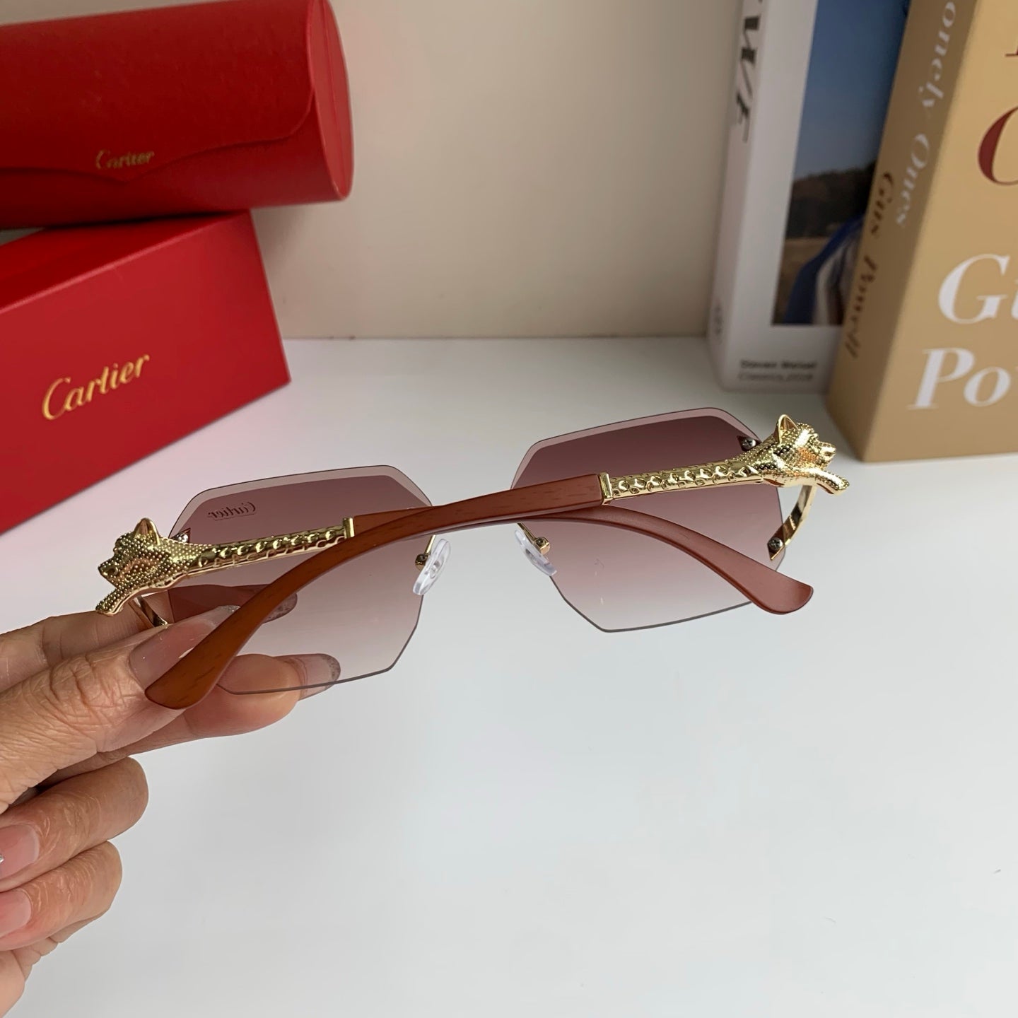 Cartier Metal Fashion Silver Lens Sunglasses for Men & Women - 465777 - detail image 8