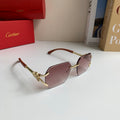 Cartier Metal Fashion Silver Lens Sunglasses for Men & Women - 132553