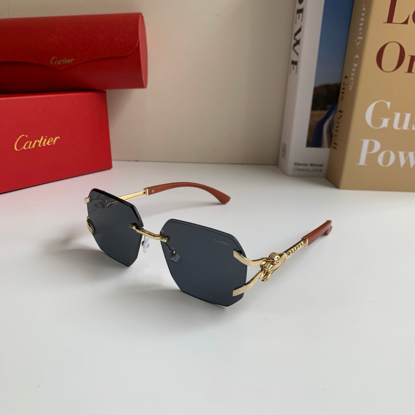 Cartier Metal Fashion Silver Lens Sunglasses for Men & Women - 382765 - detail image 2