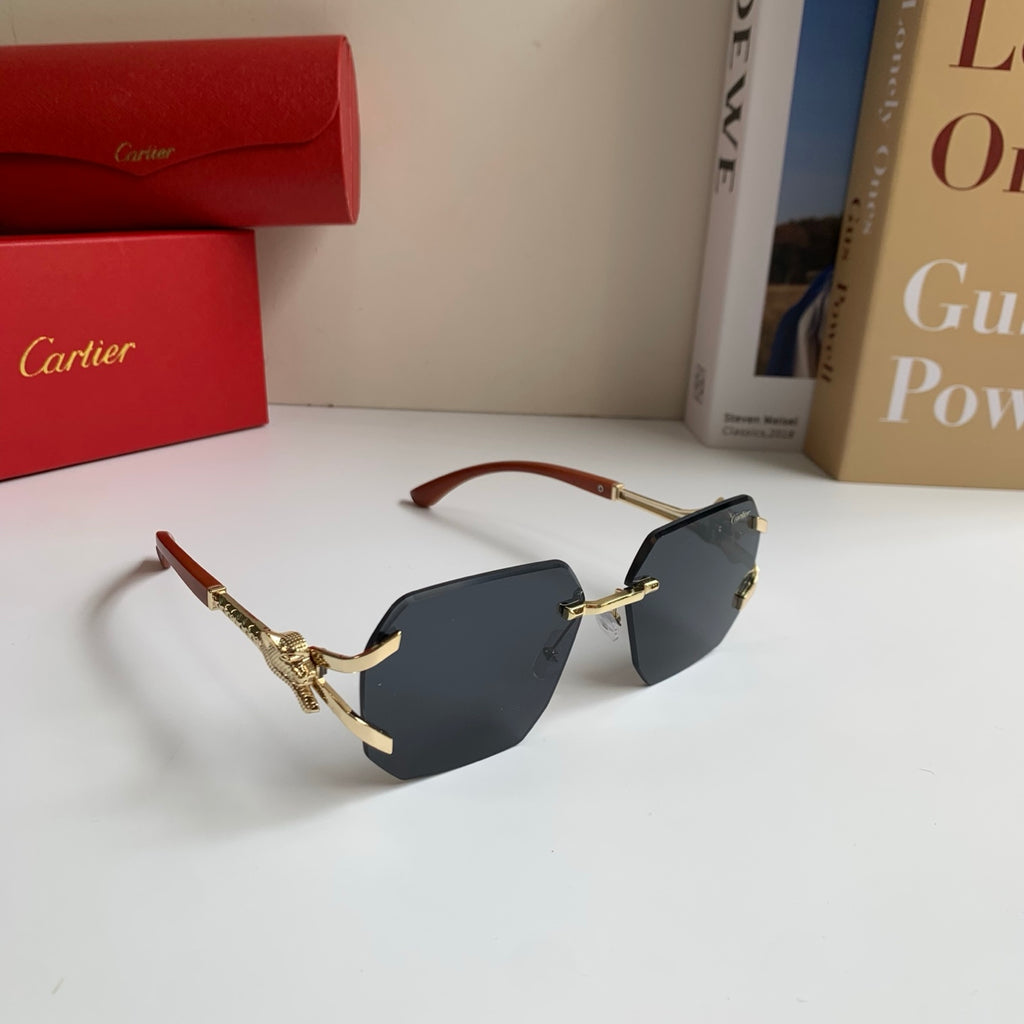 Cartier Metal Fashion Silver Lens Sunglasses for Men & Women - 382765