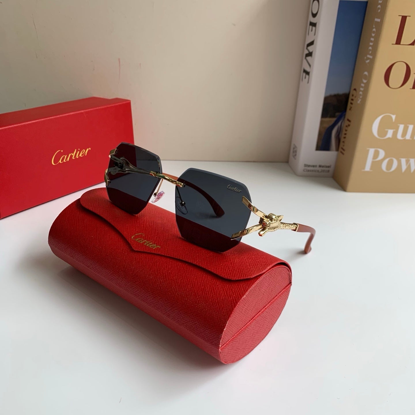 Cartier Metal Fashion Silver Lens Sunglasses for Men & Women - 382765 - detail image 5