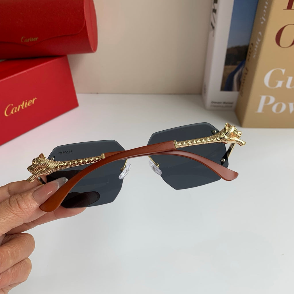 Cartier Metal Fashion Silver Lens Sunglasses for Men & Women - 132554 - detail image 8