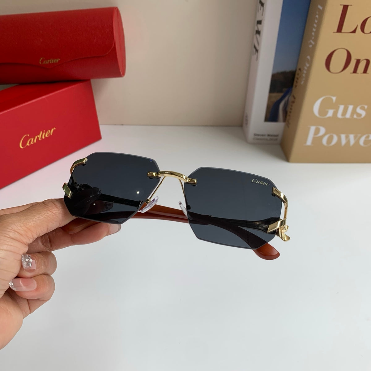Cartier Metal Fashion Silver Lens Sunglasses for Men & Women - 465778 - detail image 4