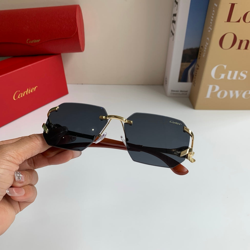 Cartier Metal Fashion Silver Lens Sunglasses for Men & Women - 132554 - detail image 4