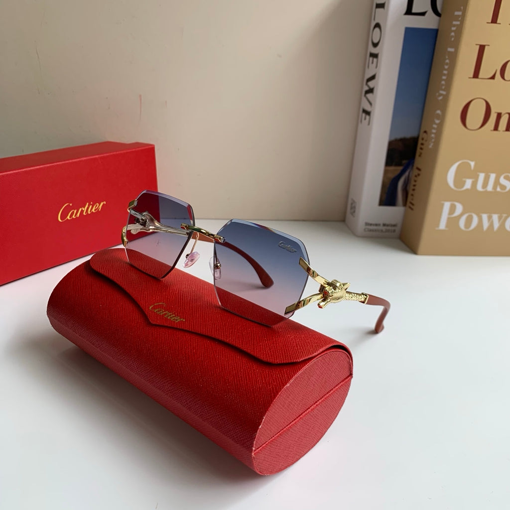 Cartier Metal Fashion Silver Lens Sunglasses for Men & Women - 382766 - detail image 3