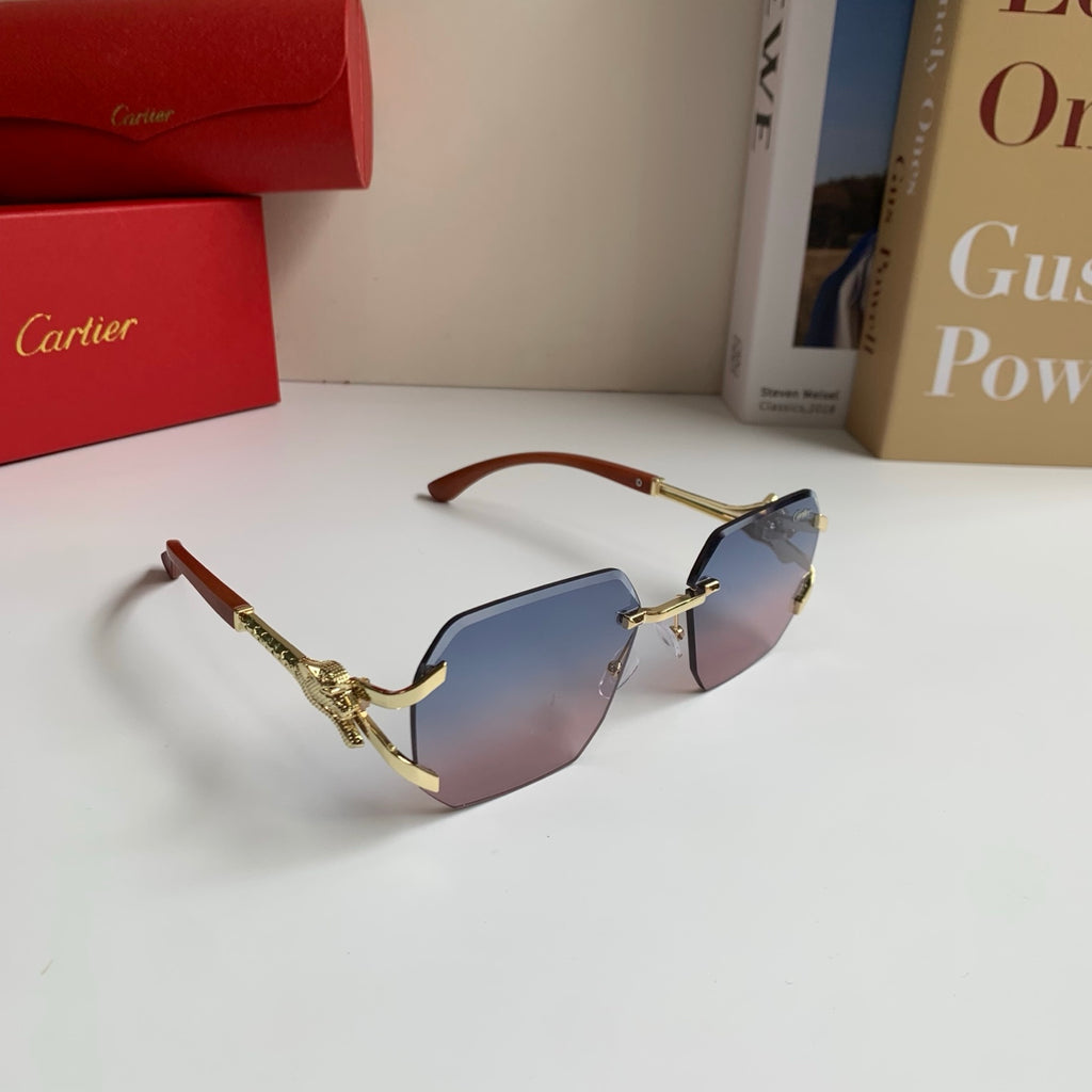 Cartier Metal Fashion Silver Lens Sunglasses for Men & Women - 382766