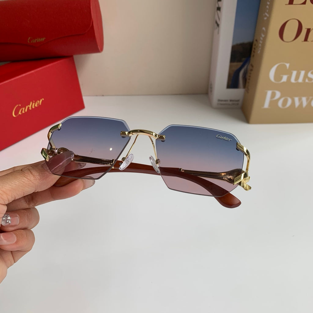 Cartier Metal Fashion Silver Lens Sunglasses for Men & Women - 382766 - detail image 4