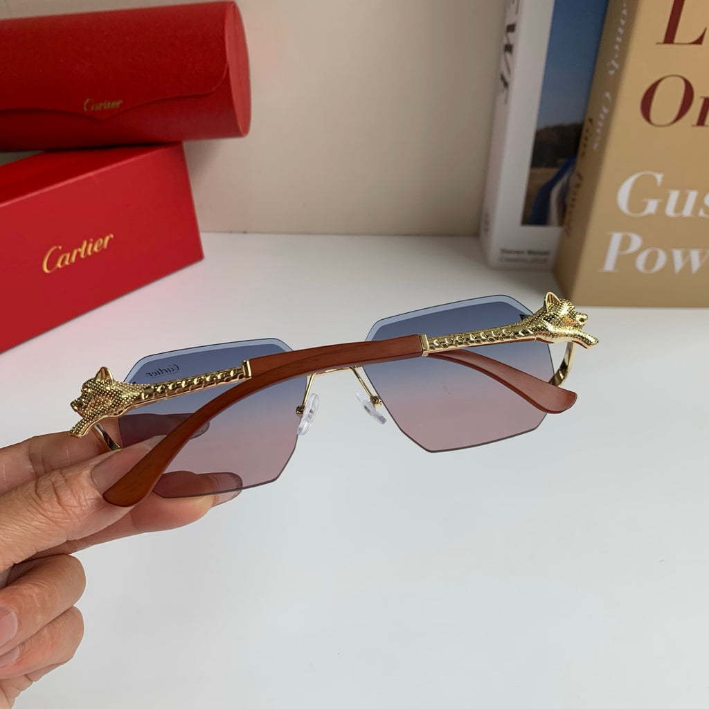 Cartier Metal Fashion Silver Lens Sunglasses for Men & Women - 382766 - detail image 6