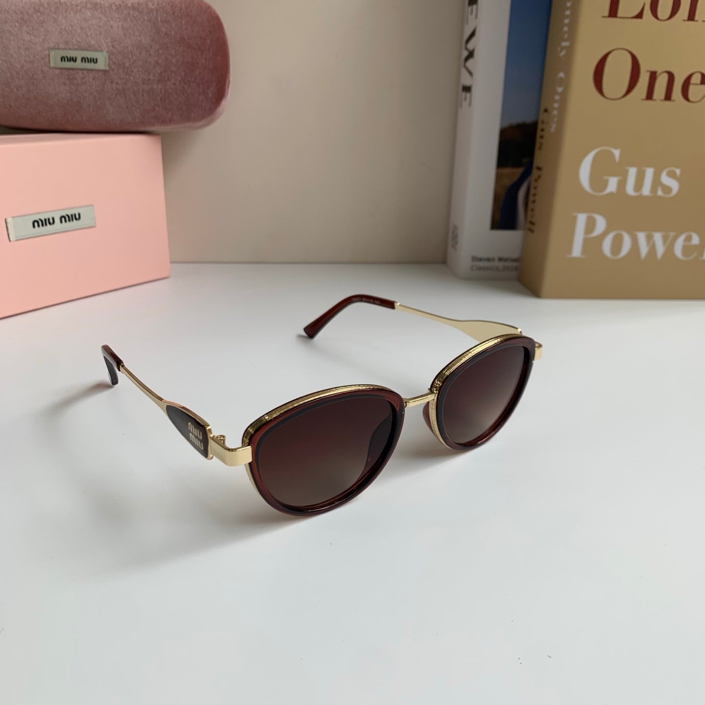 Miu Miu Metal Round Red Lens Sunglasses for Men & Women - 132606