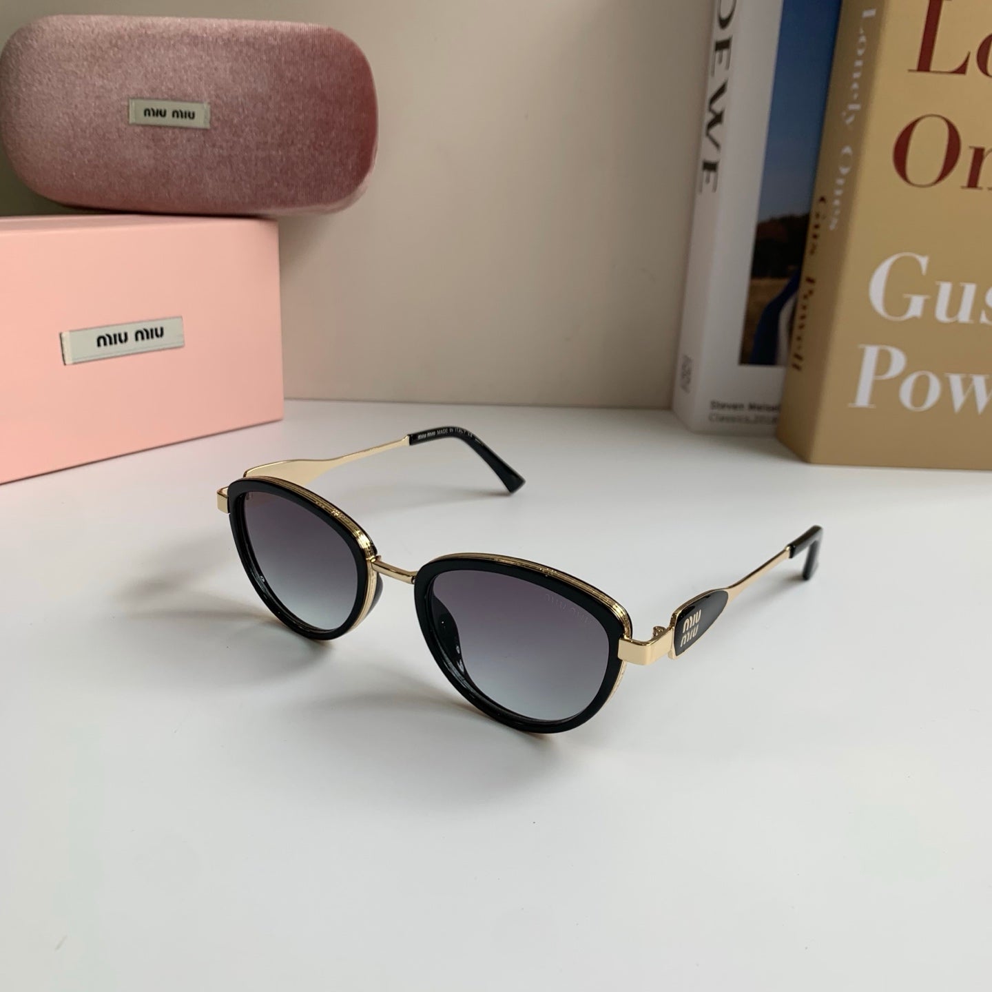 Miu Miu Metal Round Silver Lens Sunglasses for Men & Women - 132608 - detail image 2