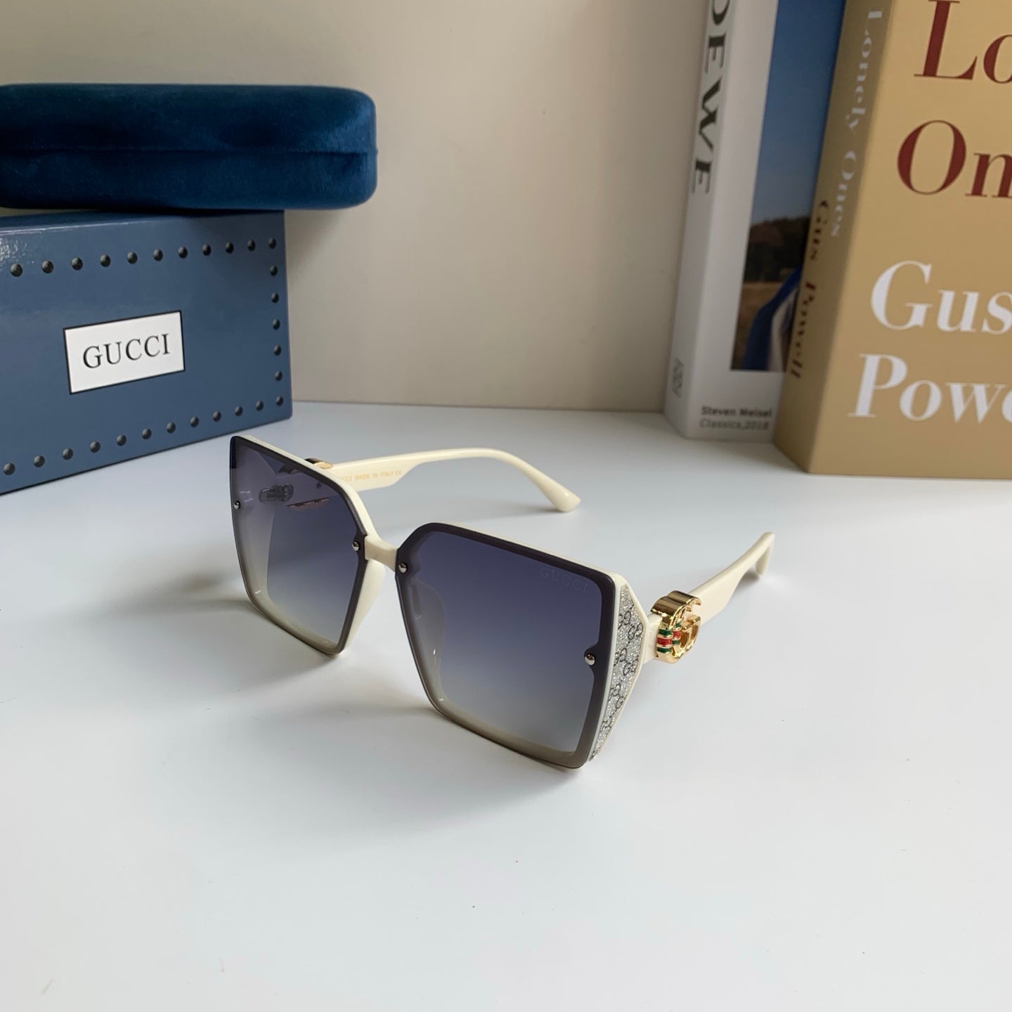 Gucci Metal Square Silver Lens Sunglasses for Men & Women - 382142 - detail image 2