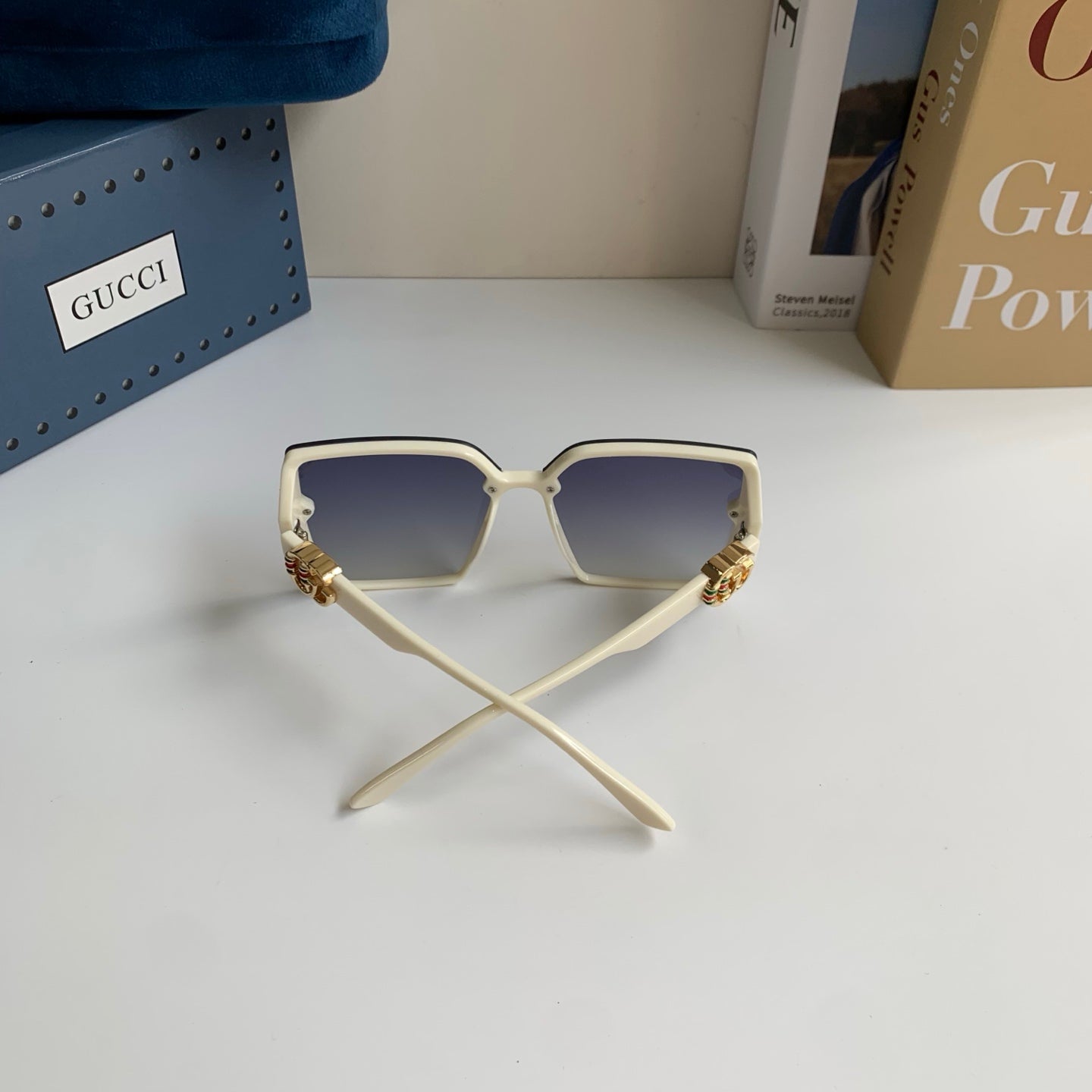 Gucci Metal Square Silver Lens Sunglasses for Men & Women - 382142 - detail image 9