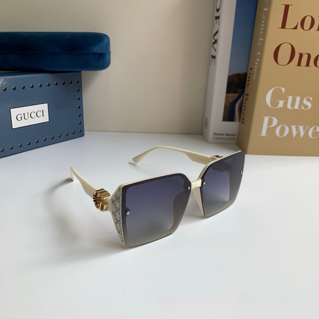 Gucci Metal Square Silver Lens Sunglasses for Men & Women - 382142