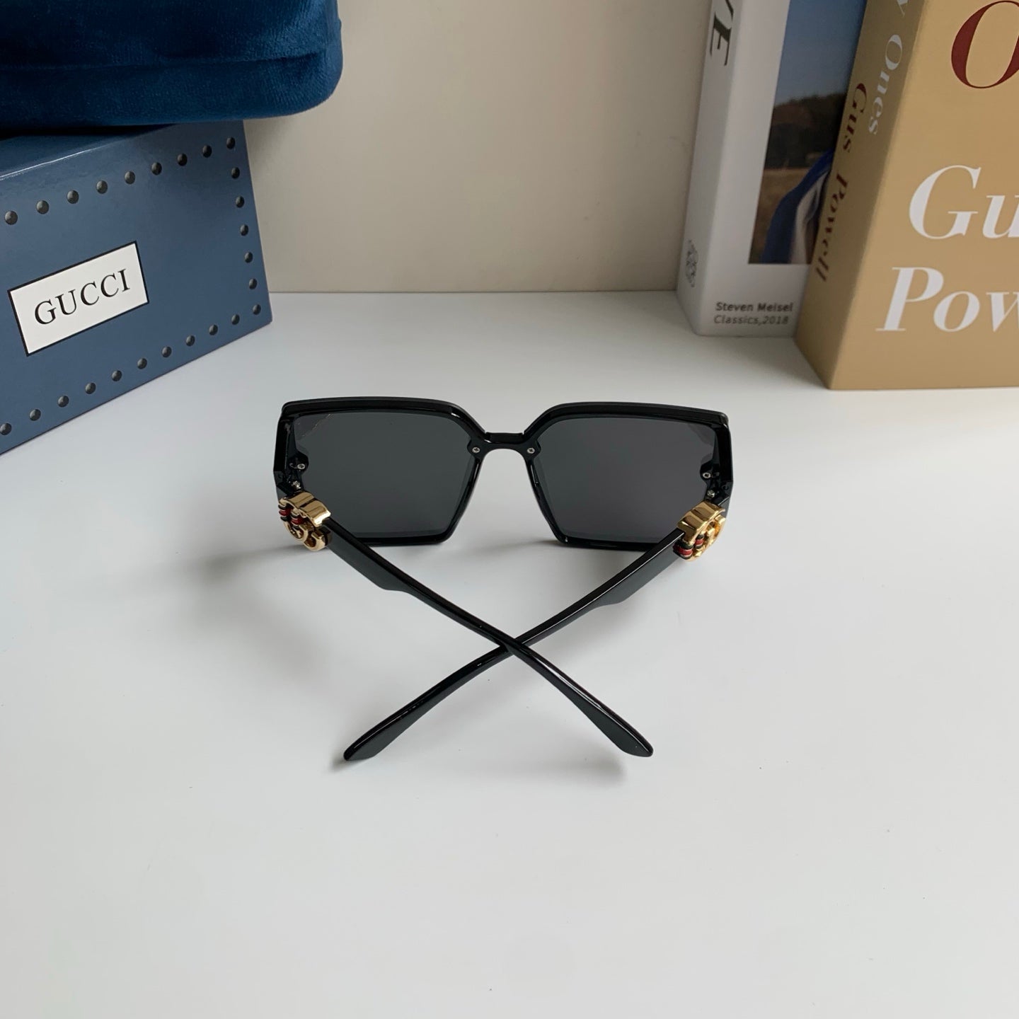 Gucci Metal Square Black Lens Sunglasses for Men & Women - 382143 - detail image 7