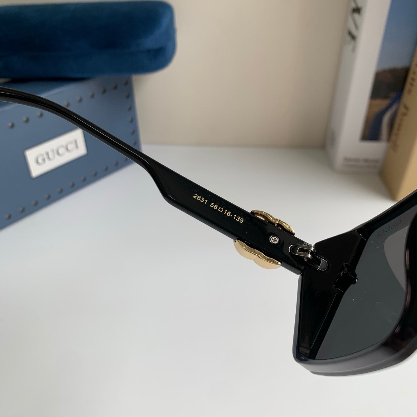 Gucci Metal Square Black Lens Sunglasses for Men & Women - 382143 - detail image 6