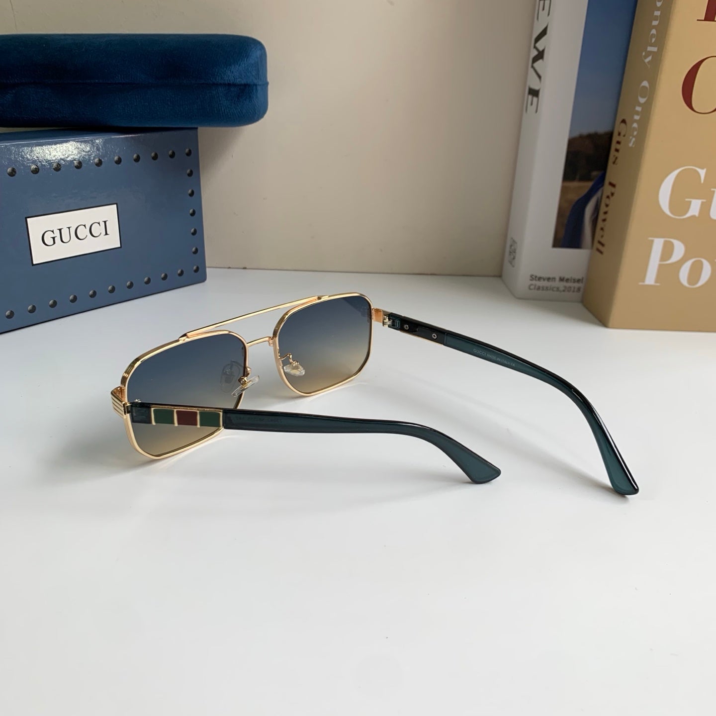 Gucci Metal Square Silver Lens Sunglasses for Men & Women - 398422 - detail image 7