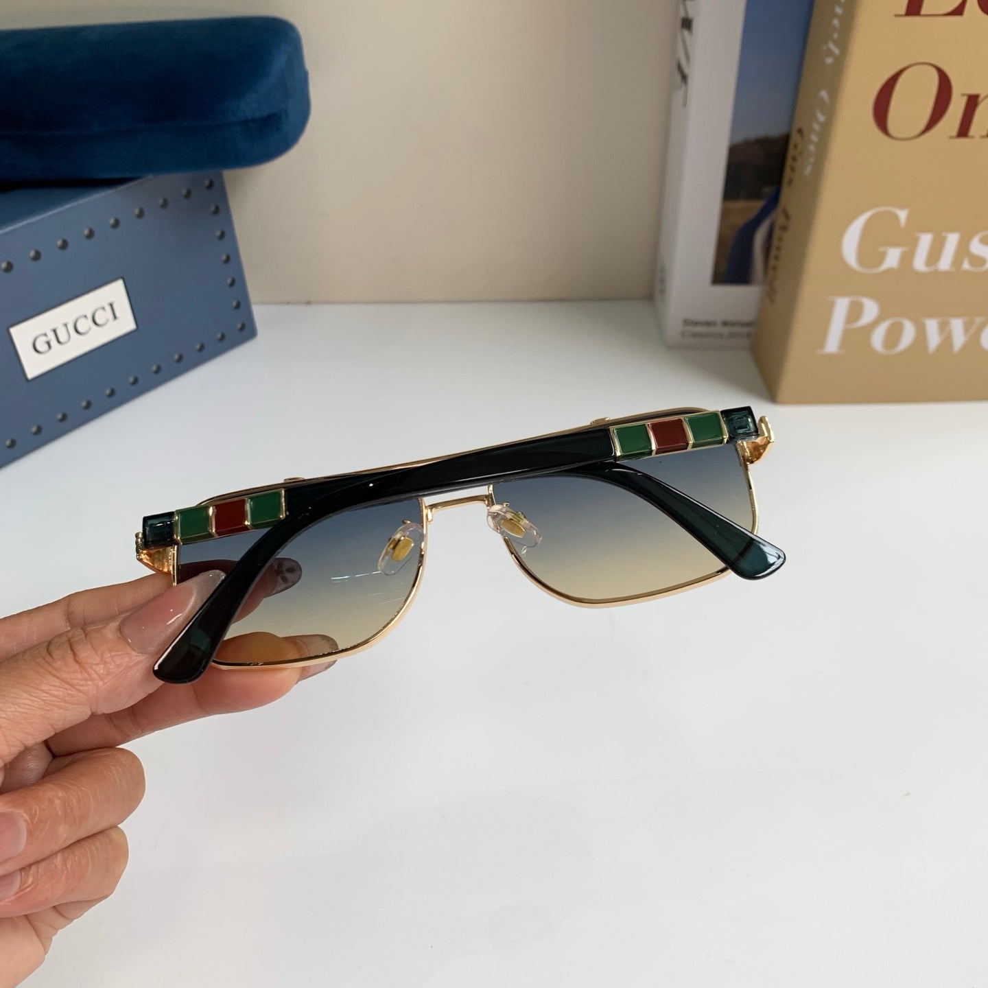 Gucci Metal Square Silver Lens Sunglasses for Men & Women - 398422 - detail image 6