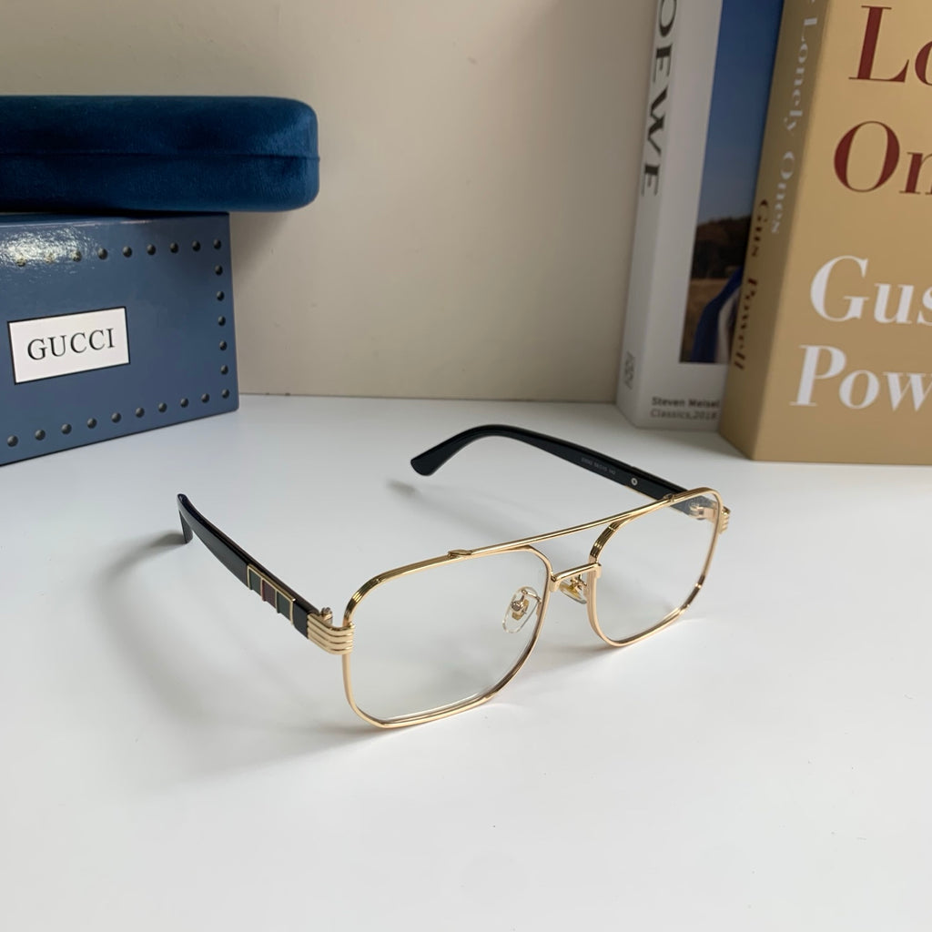 Gucci Metal Square Silver Lens Sunglasses for Men & Women - 398423