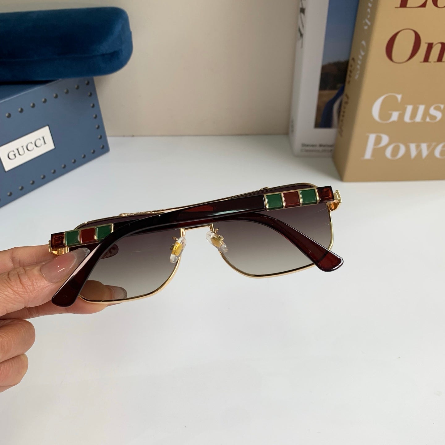Gucci Metal Square Silver Lens Sunglasses for Men & Women - 398424 - detail image 6