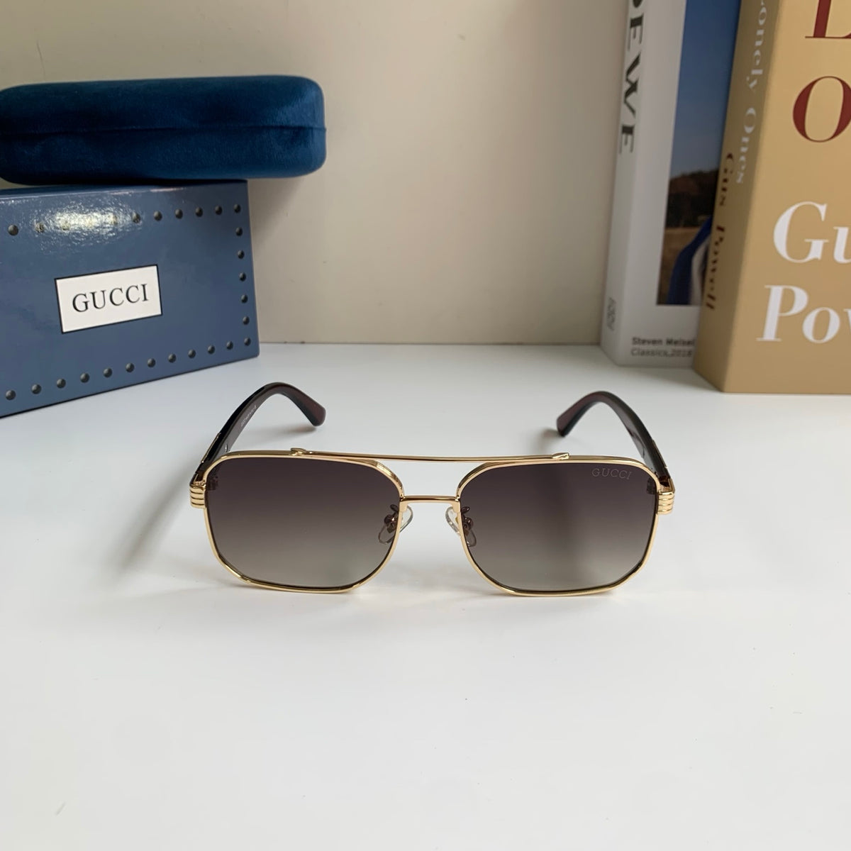 Gucci Metal Square Silver Lens Sunglasses for Men & Women - 398424 - detail image 3