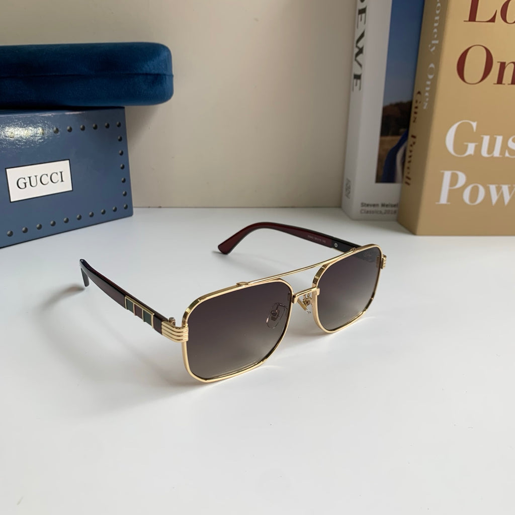 Gucci Metal Square Silver Lens Sunglasses for Men & Women - 398424