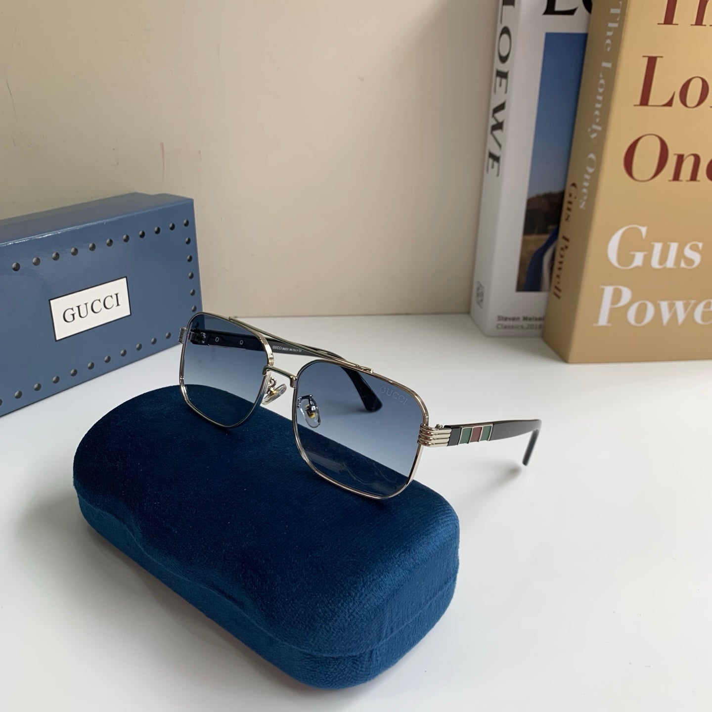 Gucci Metal Square Silver Lens Sunglasses for Men & Women - 398425 - detail image 4