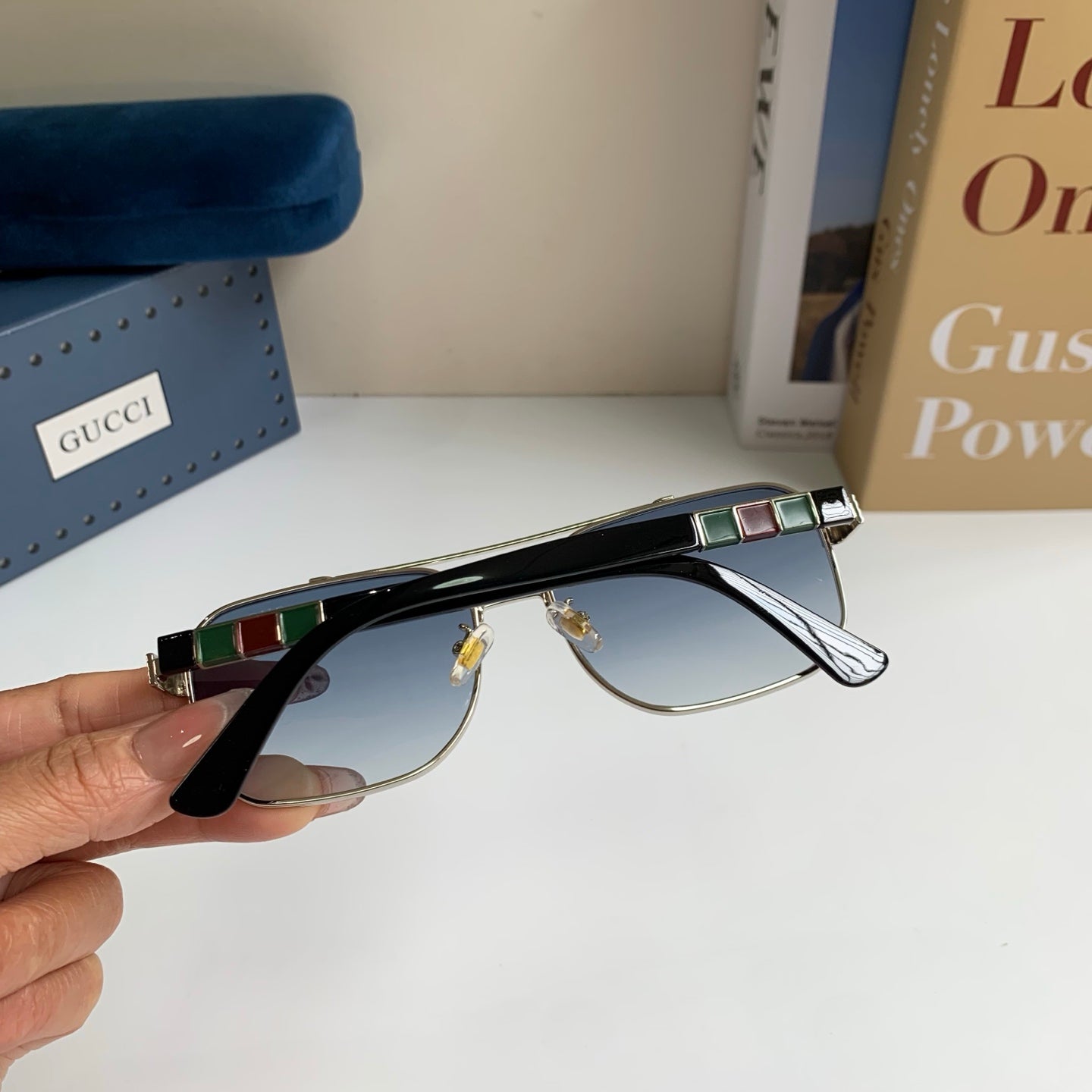 Gucci Metal Square Silver Lens Sunglasses for Men & Women - 398425 - detail image 6