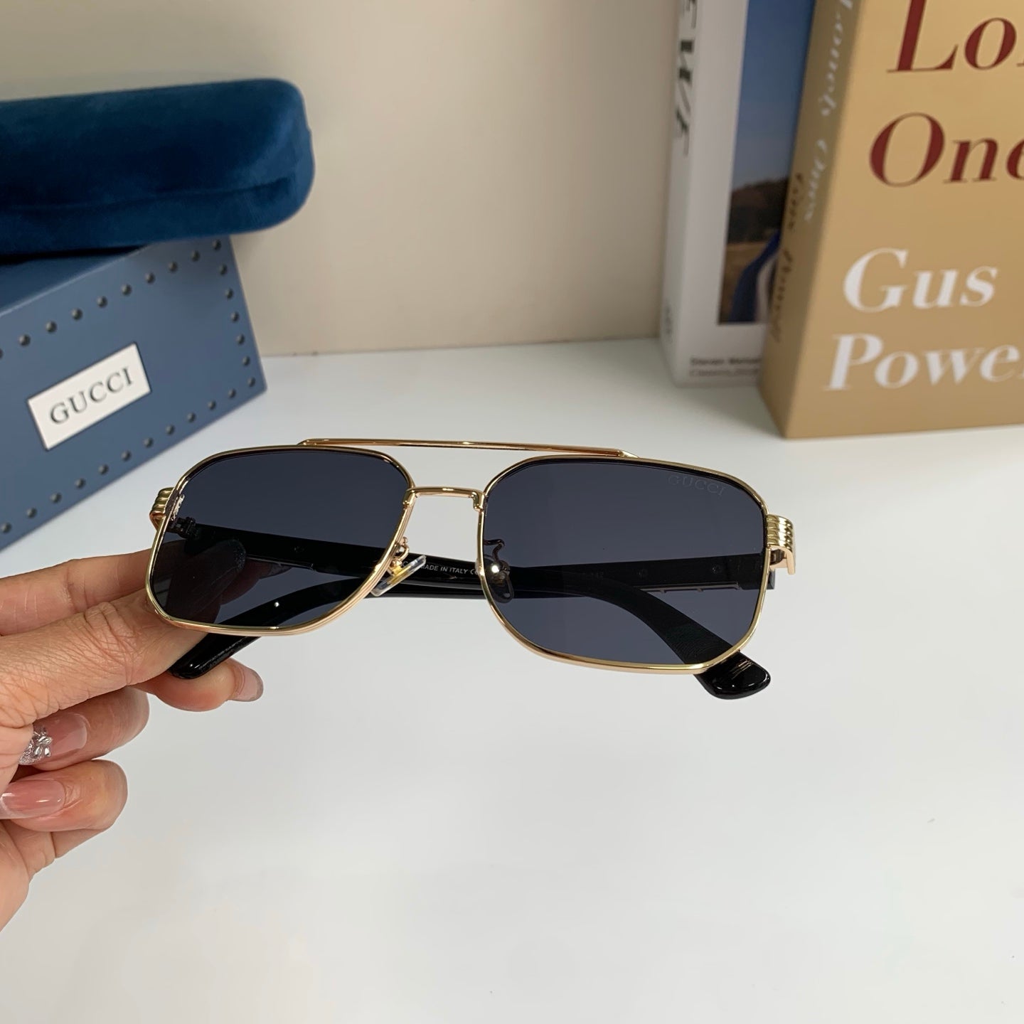 Gucci Metal Square Silver Lens Sunglasses for Men & Women - 398426 - detail image 5